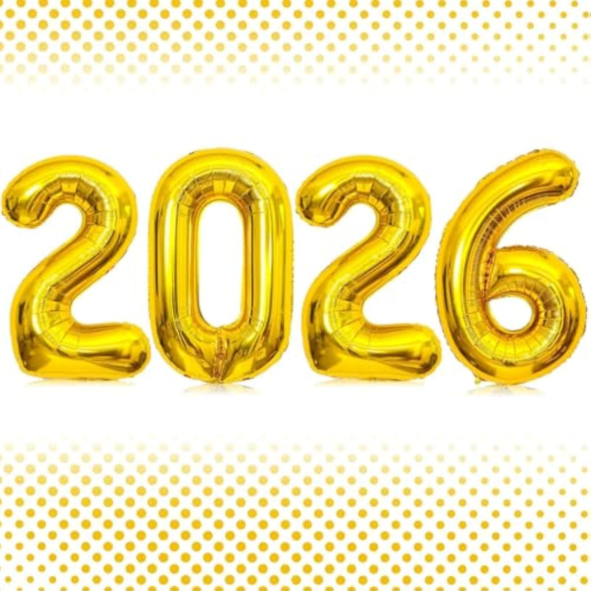 32 Inch Gold Number 2026 Foil Balloons for New Year Party Decorations