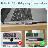 90° Angle Usb C To Usb Adapter 10Gbps Usb 3.1 Male To Usb C Female Left Angle