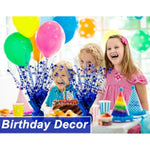 6 Pack Metallic Foil Spray Centerpiece Star Table Decoration Burst Table Centerpieces For Birthday Wedding Anniversary Graduation Holiday Party Supplies Decor, Blue