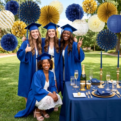 14 Pcs Navy Blue and Gold Party Decorations, Navy and Gold Decor