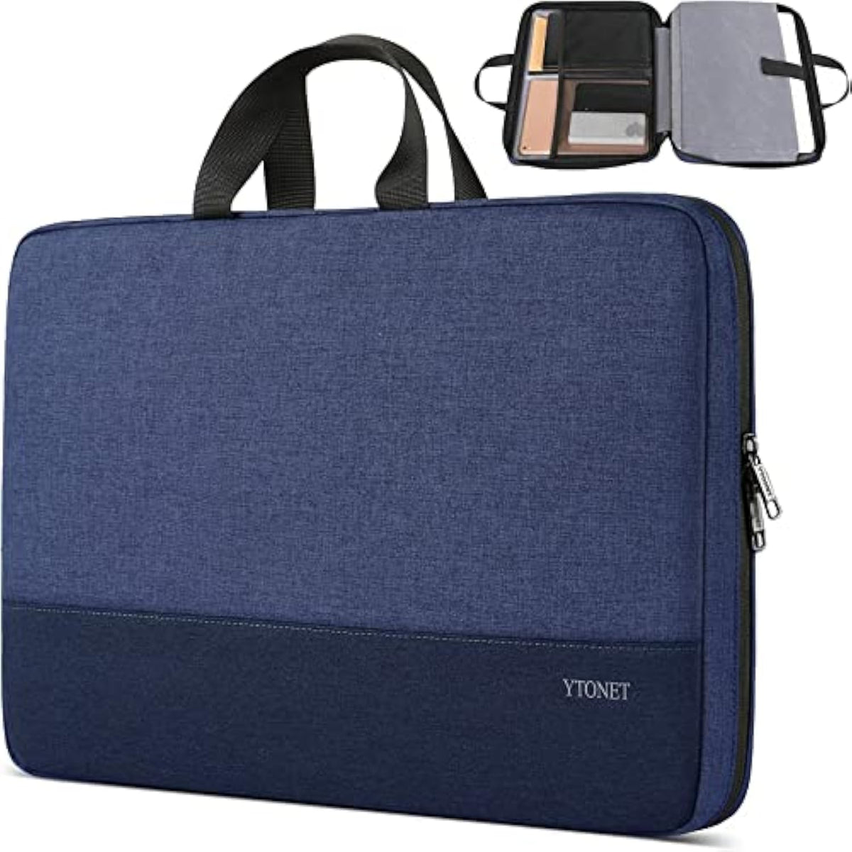 14 Inch Laptop Sleeve, Tsa Laptop Case With Handle, Water Resistant Protective Computer Carrying Case, Compatible With Hp Dell Lenovo Asus Notebooks, Gift For Men Women, Dark Blue