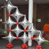 Silver Star Balloons,15Pcs Silver Star Foil Balloon,26/18/10 Inch Quadrangle Helium Balloons For Graduation Wedding Birthday Prom Anniversary Baby Shower Party Decorations