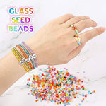 12000Pcs 3Mm Glass Seed Beads For Bracelets Making Kit With Letter Alphabet Beads, Friendship Bracelet Kits 8/0 Craft Bead For Jewelry Making Necklaces And Key Chains With 2 Rolls Of Cord