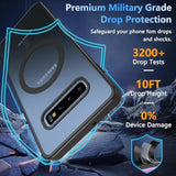 For Samsung Galaxy S10 Plus Case With Magnetic,S10 Plus Phone Case Military-Grade Drop Protection Galaxy S10+ Phone Case Matte Slim For Samsung S10 Plus Case Cover 6.4’’-Black