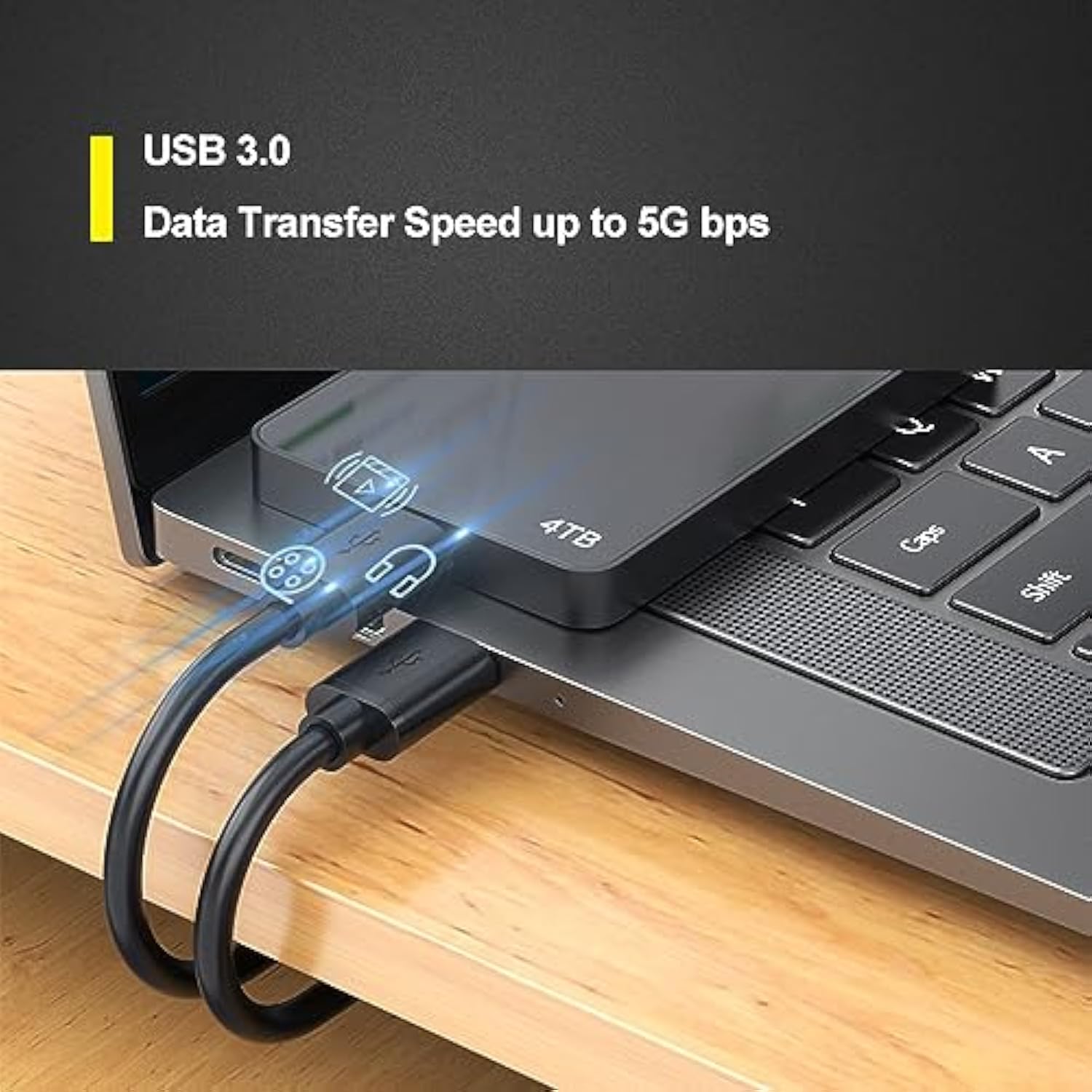 Usb 3.0 Male To Male Cable - 5 Feet Double Sided Usb Cord Male To Male For Har