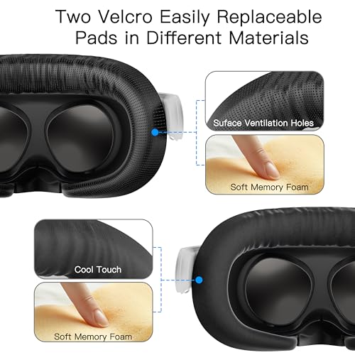Facial Interface Face Pad Cover Compatible with Meta Quest 3S Accessories,Including 2 Pcs Face Pad Replacement,Light Pad and Lens Cover Only for Meta