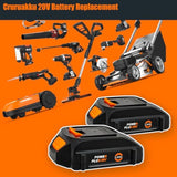 Battery Replacement For Wor Battery 20V And Battery Charger For 20 Volt Lithium Battery Wa3520 Wa3525 Wa3575 Wg151S Wg155S