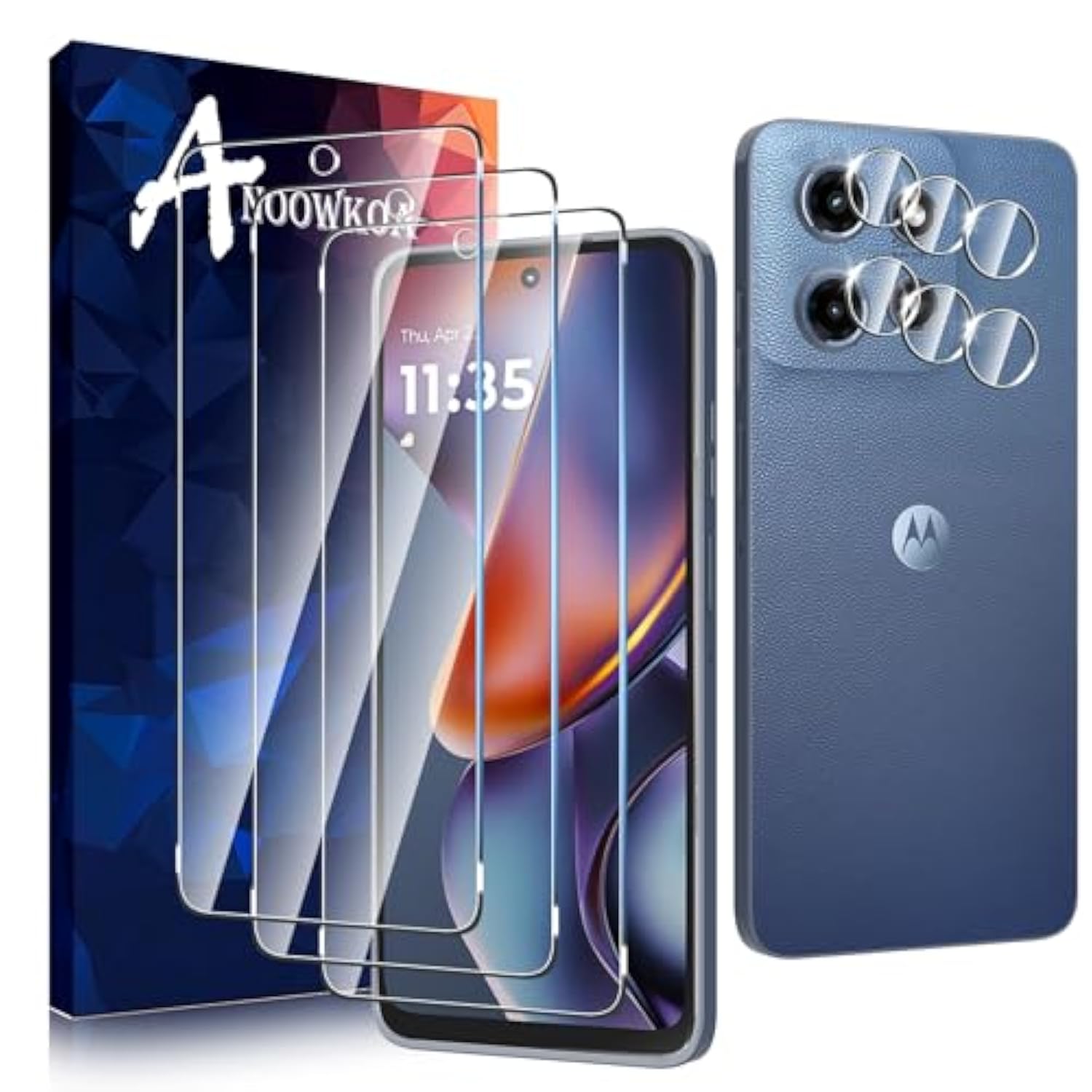3-Pack Screen and Camera Lens Protector for Moto G 2025 9H Bubble-Free