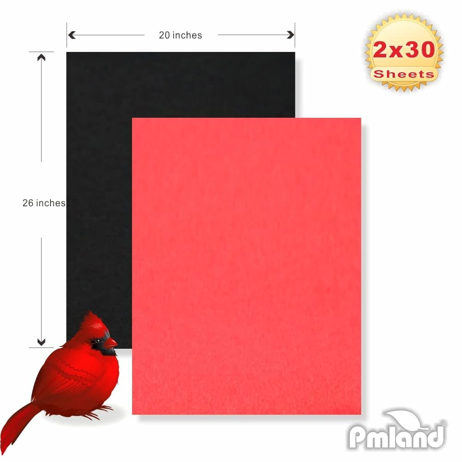 Gift Wrapping Tissue Paper - Black And Red - 20 Inches X 26 Inches 60 Sheets