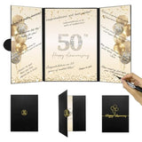 Black Gold 50Th Anniversary Party Decorations, Happy 50Th Anniversary Alternative Signature Guest Book For Parents Cheers To 50 Years Gifts 50 Anniversary Signing Card Board Party Supplies
