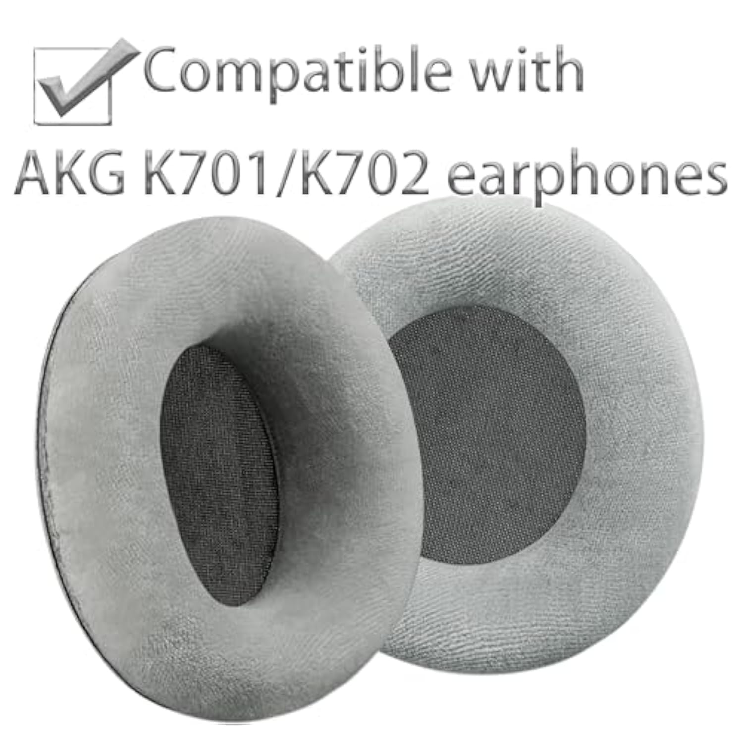 K701 Replacement Ear Pads Compatible With Akg K701/K702/Q701/Q702/K601/K612/K712 Earphones, Earpads Cushions With Soft Velvet And Memory Foam (Gray/Velvet)