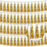 4pc Gold Foil Fringe Tassel Banners Metallic Tinsel Streamers & Backdrop
