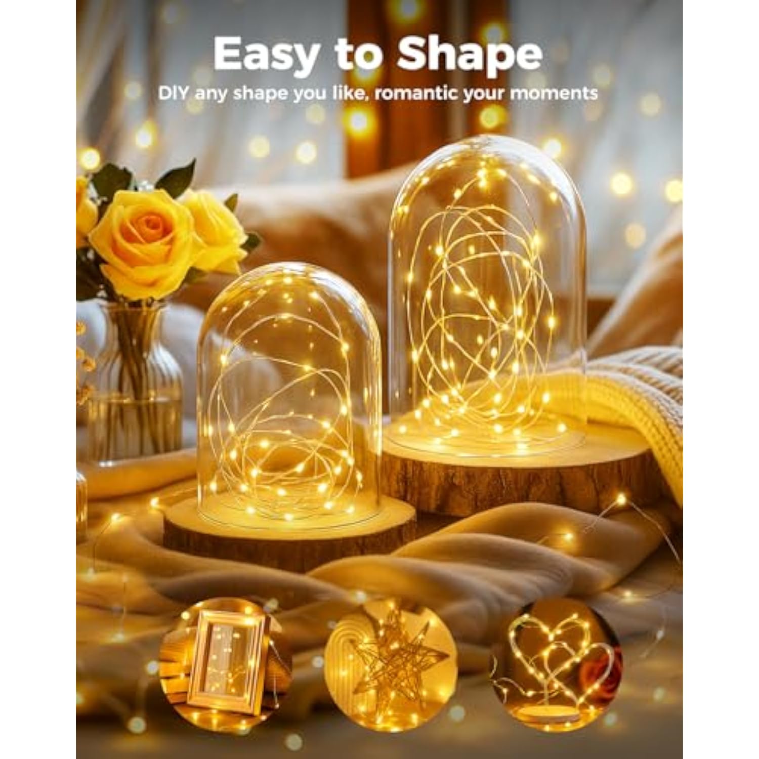 12 Pack Fairy Lights Battery Operated, 7Ft 20 Led Mini String Lights Waterproof Silver Wire For Mason Jars Centerpiece T