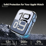 [2 Pack] Waterproof Case For Apple Watch 11 (2025) 42Mm With Tempered Glass Screen Protector, Slim Guard Bumper With Hd Glass, Hard Pc Protective Cover For Iwatch Series 11/10 42Mm, Transparent