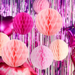 Hanging Honeycomb Decor Hot Pink Birthday Decorations Honeycomb Balls Pink Party Supplies For Valentine'S Day Anniversary Baby Shower Birthday Bridal Shower Engagement Wedding,Set Of 16