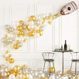 4PCS Champagne Bottle & Glass Mylar Balloons for Birthday, Wedding, Bachelorette and Party Decor
