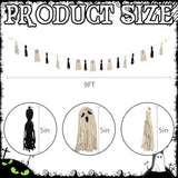 9Ft Halloween Ghost Tassel Garland Boho Macrame Banner Hanging Party Decorations