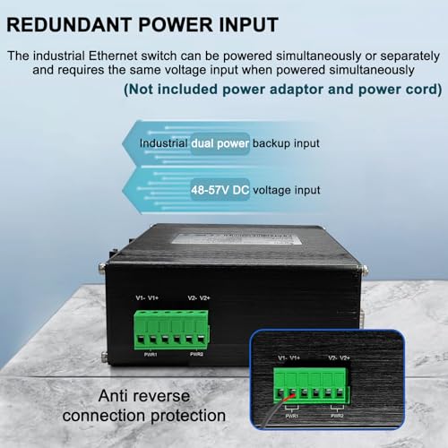 Industrial 12-Port Gigabit Poe+ Switch, 8×10/100/1000Base-T Rj45 Ports (Ieee 802.3Af/At, 30W/Port, 240W Total) + 4×1000Base-X Sfp, 48-57V Dc Dual Input & 48V Poe Output, For Industrial & Transport