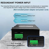 Industrial 12-Port Gigabit Poe+ Switch, 8×10/100/1000Base-T Rj45 Ports (Ieee 802.3Af/At, 30W/Port, 240W Total) + 4×1000Base-X Sfp, 48-57V Dc Dual Input & 48V Poe Output, For Industrial & Transport