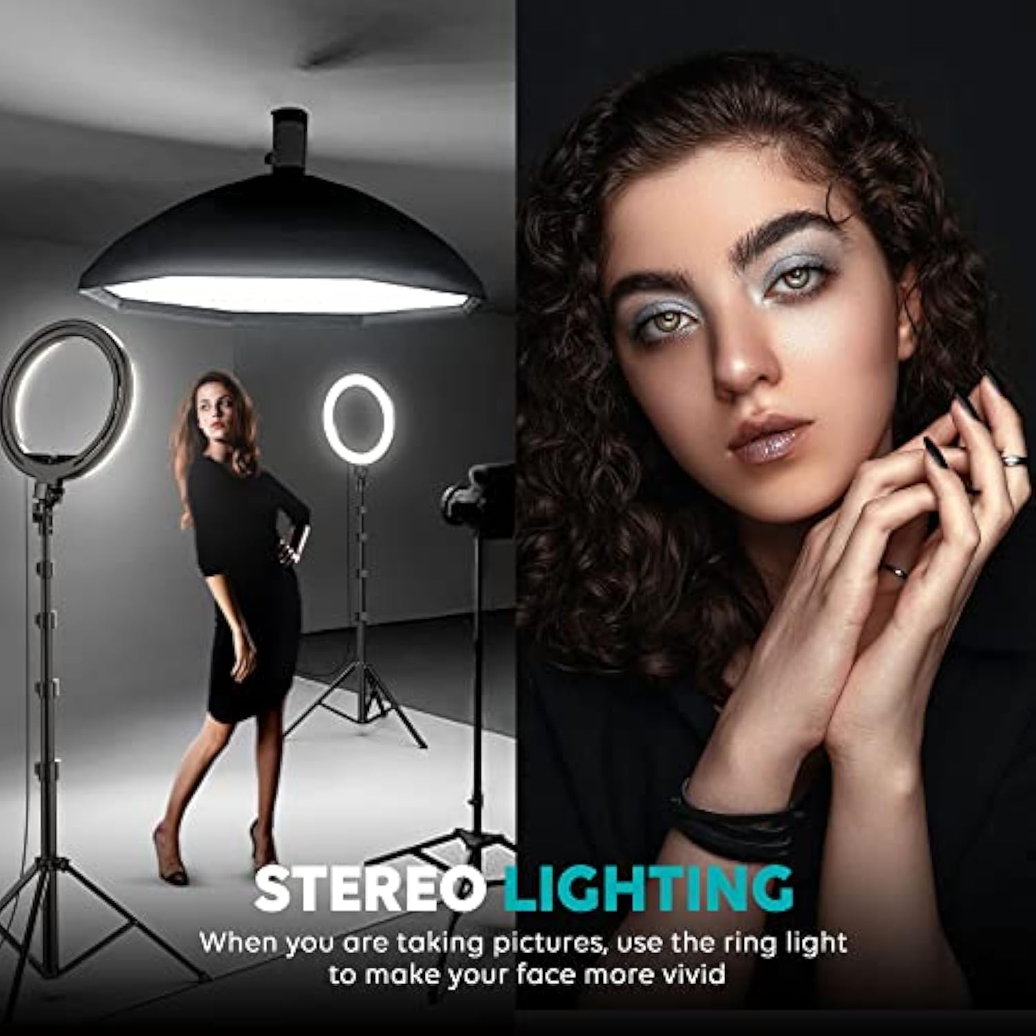 10" Ring Light With Stand 72'' Tall & Phone Holder,38 Color Modes Selfie Light With Tripod Stand,Stepless Dimmable/Speed Led Ring Light For Iphone & Android,Youtube, Makeup,Tik Tok