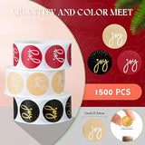 1500 Pieces Joy Christmas Stickers For Envelopes Seals Decorative Christmas Joy Card Stickers Decals Labels For Xmas Party Favors Supplies Decoration, 1 Inch