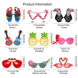 Luau Party Sunglasses - 9 Pairs Funny Hawaiian Glasses, Tropical Fancy Dress Props, Fun Summer Kids Party Favors, Beach Themed Party Supplies Decoration