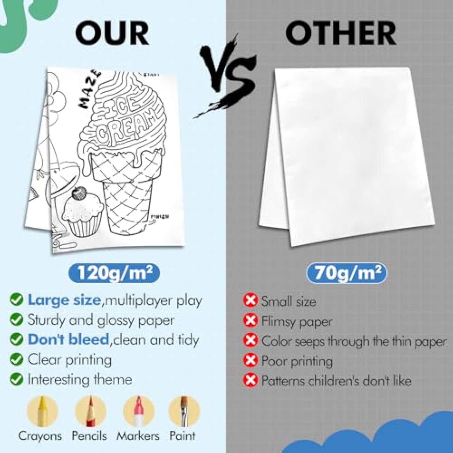 Christmas Large Coloring Table Cloth For Kids Merry Christmas Coloring Xmas Poster Pages Snowman Claus Santa Paper For Classroom Home School Party 71 * 23.6 In