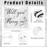 Will You Marry Me Tapestry Marry Me Sign Proposal Banner Wall Hanging Hand Lettering Engagement Decorations For Wedding Proposal Party Wall Backdrop Decor 59.1 X 51.2 Inch