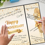 Black Gold Happy Workiversary Party Decorations, Happy Work Anniversary Alternative Signature Guest Book For Men Women Employee Business Gifts Signing Card Board For Office Supplies