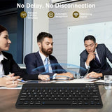 Rechargeable Bluetooth Keyboard And Mouse Combo, Universal Ultra-Slim Wireless Keyboard Mouse Set For Android Windows Ipad Iphone Samsung Tablet Portable Compact Keyboard Set (Black)