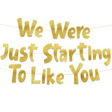 We Were Just Starting To Like You Gold Glitter Banner Retirement Decoration 6.8Ft