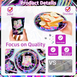 189Pcs Roller Skating Party Supplies Tableware Set, Roller Skate Party Decorations Include Banner Plates Napkins Cups Tablecloth For Birthday Party, Birthday Decorations For Girl