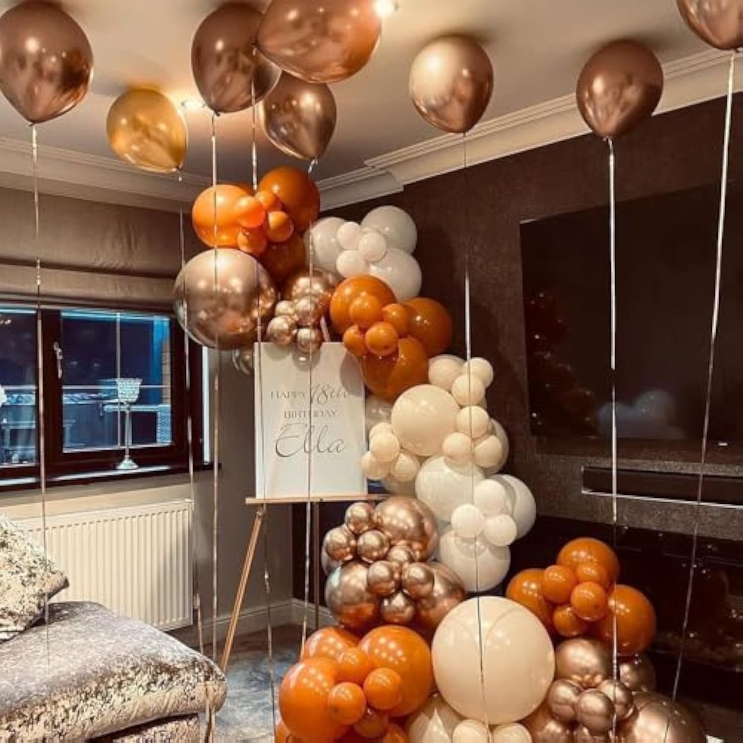 156 Pcs Fall Balloon Arch Kit Burnt Orange Gold Blush White Balloons Thanksgiving Decor