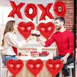 16 Inch XOXO Balloons,18 Inch Heart Balloons Valentines Day Balloon, Love Foil Balloon Banner for Wedding Engagement Galentines Day Bridal Shower Decor
