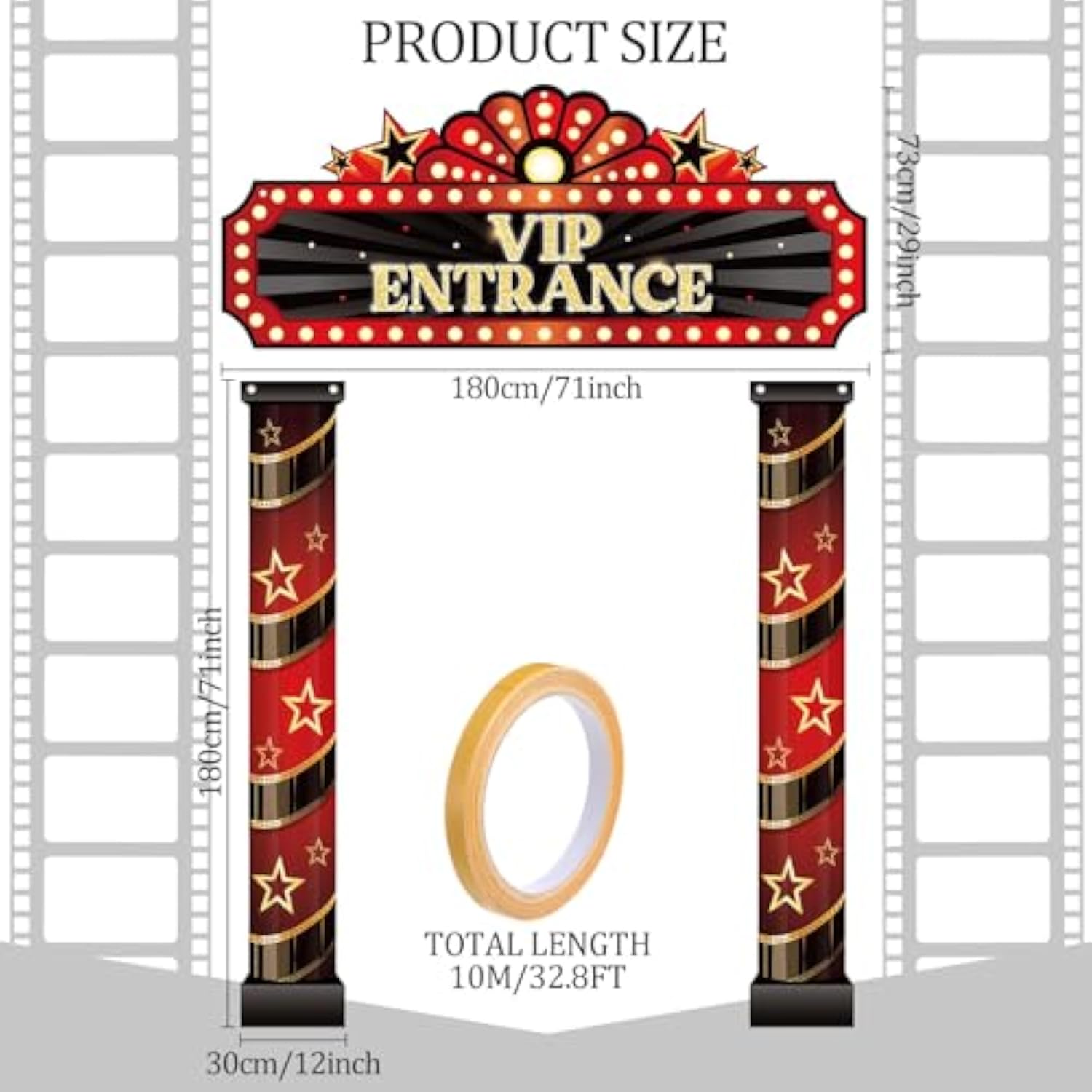 3 Pcs Casino Movie Night Porch Sign Banner Movie Casino Theme Party Decorations Vip Door Entrance Banner Movie Theater Welcome Porch Sign Red Carpet Party Decoration(Movie Night)
