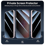 3+3+1-Pack, Privacy Screen Protector and Camera Lens Protector for iPhone 16e/17e with Installation Alignment Aid, Anti-Spy Tempered Glass Film, Dark