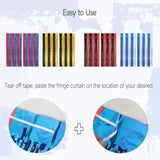Red & Blue Fringe Curtains 4-Pack Party Tinsel Backdrops 3.3×6.6 ft