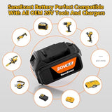 2 Pack 20V 6.0Ah Batteries For Dewalt 20V Max Battery And 2-Ports For Dewalt Battery Charger Replacement Charging Combo Kit Compatible With Oem 20V Batteries And Power Tools