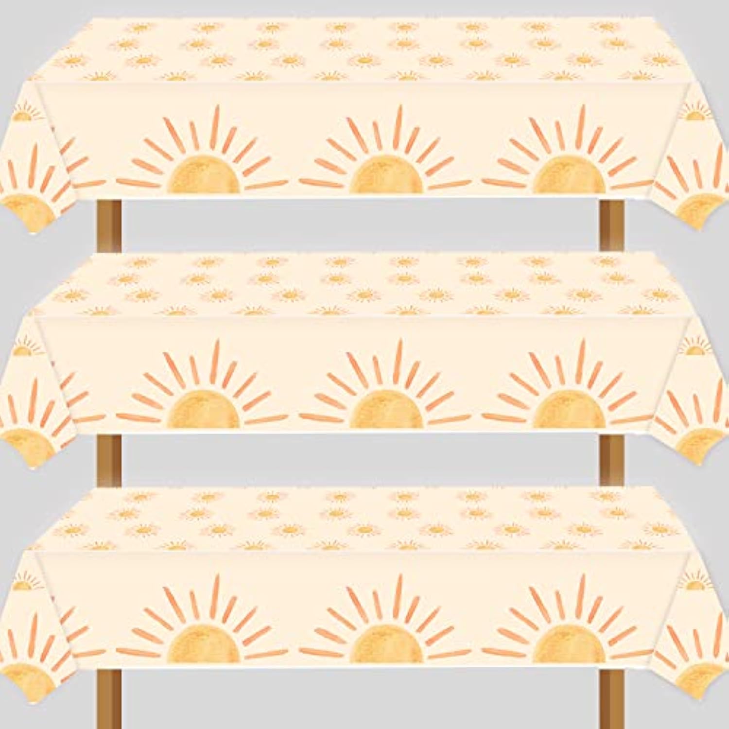 Sunshine Party Tablecloths (Set of 3): Boho Baby Shower Decor