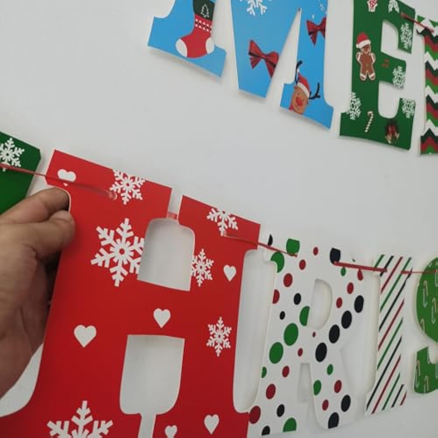 Merry Christmas Banner - Christmas Decorations - Traditional Xmas Holiday Decor For Christmas Tree Indoor Home Office Fireplace Mantle Farmhouse