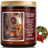 Christmas Candles | Christmas Garland Scented Candle, Holiday Soy Wax Candles For Home Scented, Aromatherapy Gifts For Women And Men, Cozy Winter Candle For Home Decor, 7 Oz