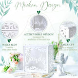 White Wedding Card Box With Acrylic Windows, Pvc Gift Card Box For Wedding Reception Decorations, Money Gift Honeymoon Fund Boxes For Party Reception Anniversary Bridal Baby Shower Decorations