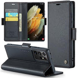 Galaxy S21 Ultra 5G Wallet Case with [RFID Blocking] Card Holder Magnetic Kickstand,Soft Leather Flip Protective Case Wallet for