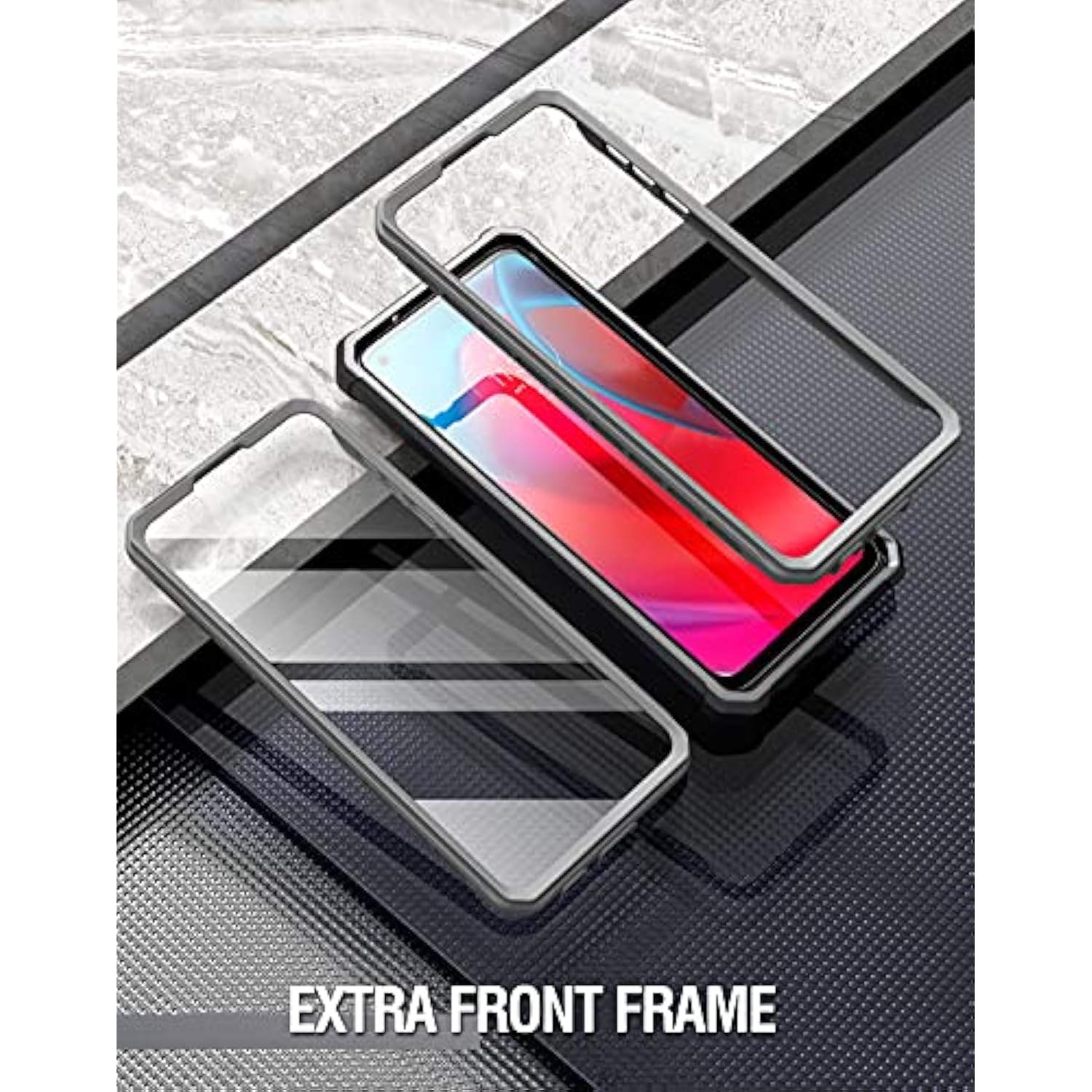 Guardian Series Case Designed For Moto G Stylus 5G (2021), Model # Xt2131,Full-Body Hybrid Shockproof Bumper Cover With Built-In Screen Protector, Black