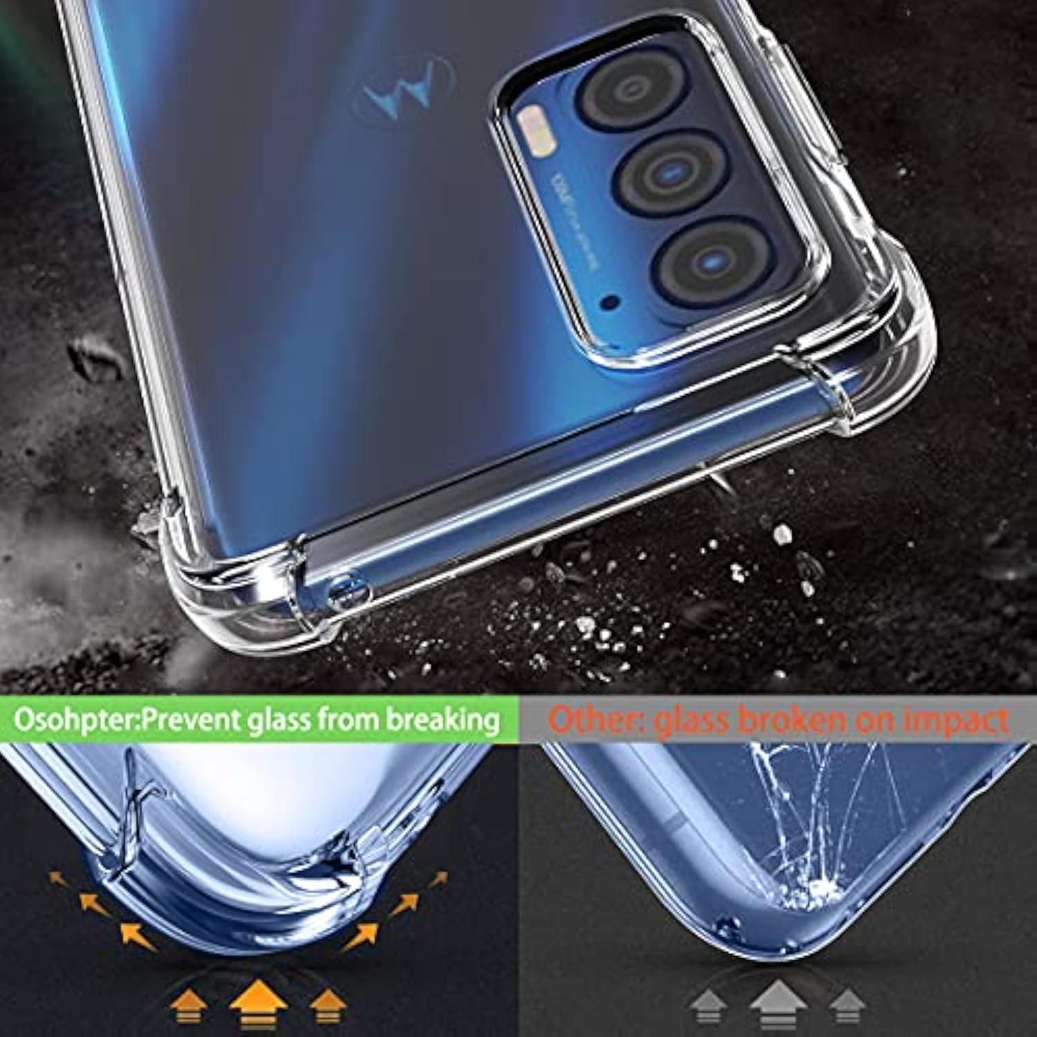 For Moto Edge 2021 Case,Moto Edge 5G Uw Case Clear Transparent Flower Reinforced Corners Tpu Shock-Absorption Flexible Cell Phone Cover For Motorola Moto Edge 2021(Clear)