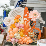 160Pcs Pink Yellow Orange Balloon Garland Arch Kit, Macaron Pastel Pink And Yellow Latex Balloons For Baby In Bloom Birthday Boho Daisy Groovy Spring Party Decorations