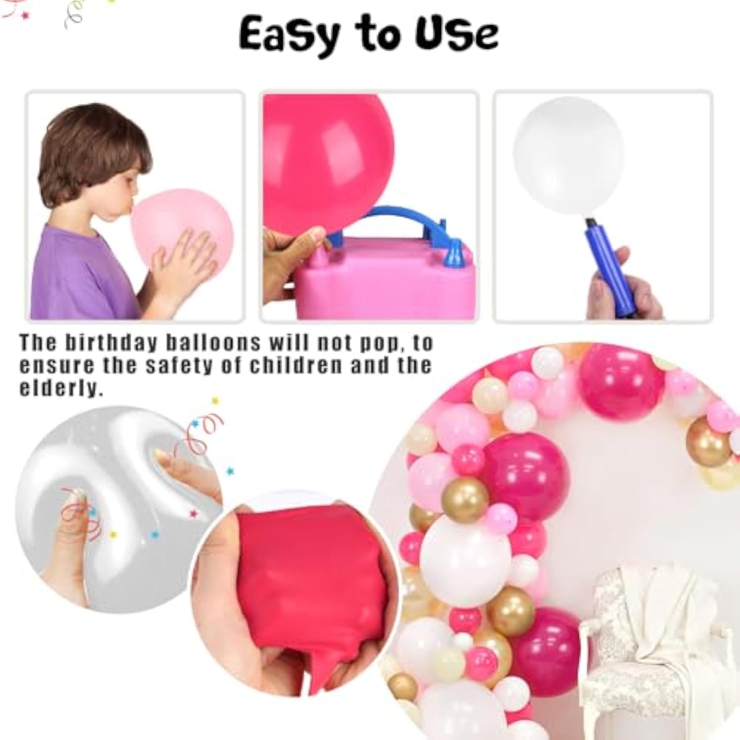 Rose Pink Balloon Garland Kit, 150Pcs Arch Kit Hot Pink Confetti Pink Metallic Latex Balloons For Wedding Engagement Birthday Party Decorations