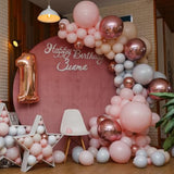 129pcs Matte Gray Balloon Garland Kit – 18–5" Balloons for Party, Wedding & Baby Shower