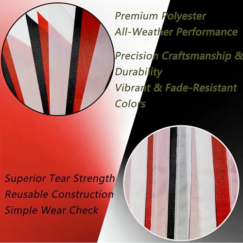 Red White and Black Pennant Banner String Kids Party DIY Garland for Birthdays School Carnivals Outdoor Games Bug Themed Events Slumber Party Backyard Adventures Weddings 66Ft 60Pcs