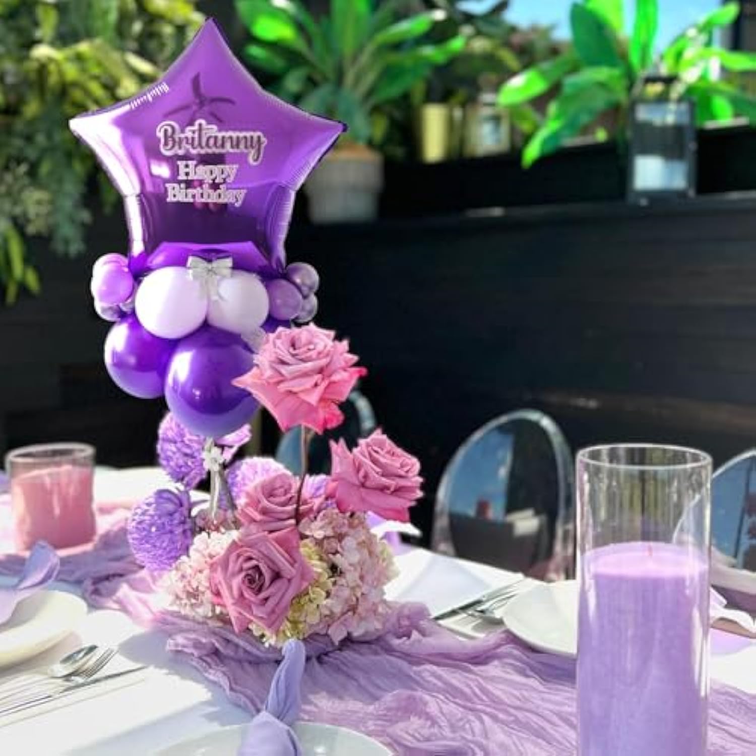 60Pcs Metallic Purple Balloons 12In Lavender Lilac Dark Purple Confetti for Party Decorations